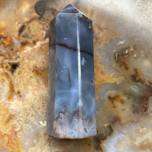 Beautiful blue flower agate tower